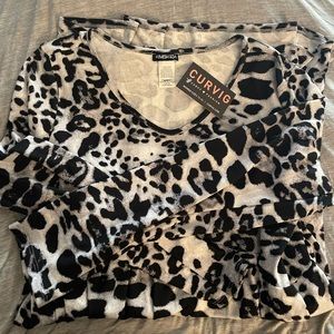 XL Cheetah/leopard print babydoll dress by Heimish. NWT (fits a 2X & 18/20)